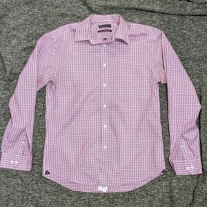Hudson Room Men's Red Checkered Button Down Shirt